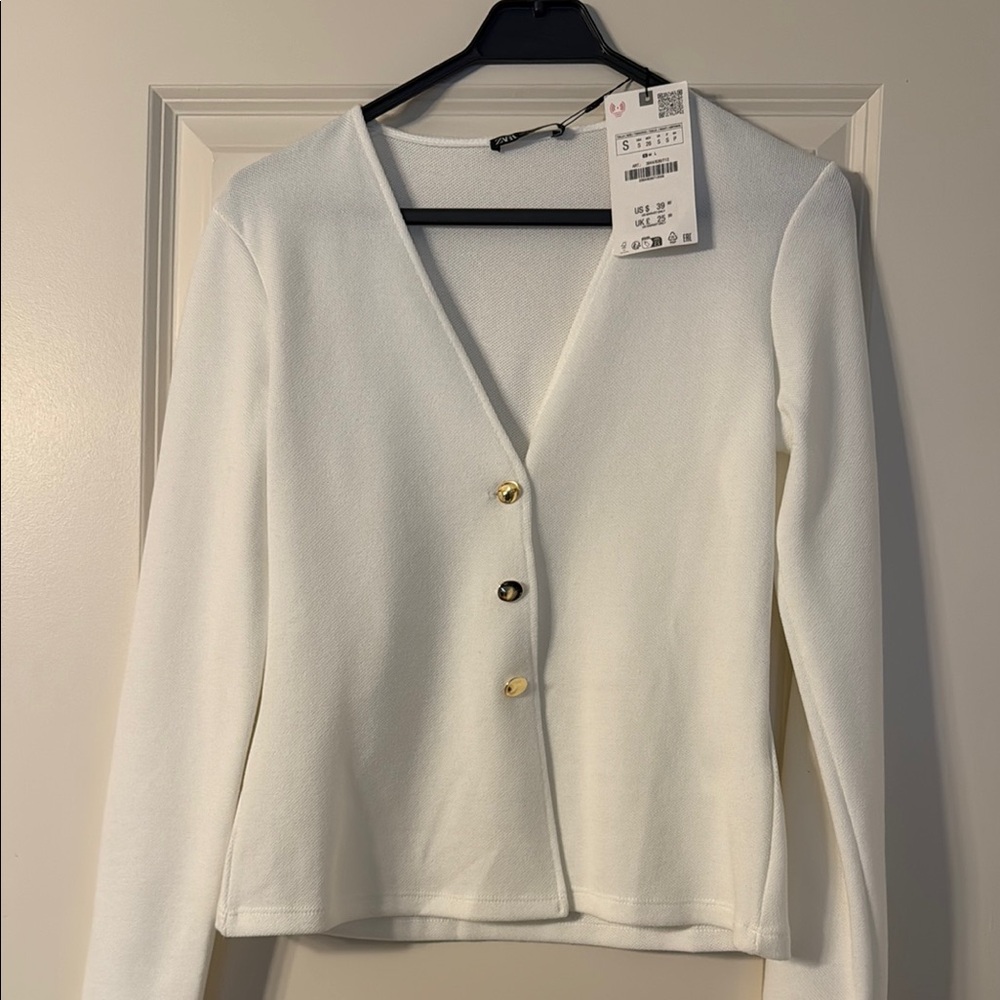 White Button-Up Cardigan